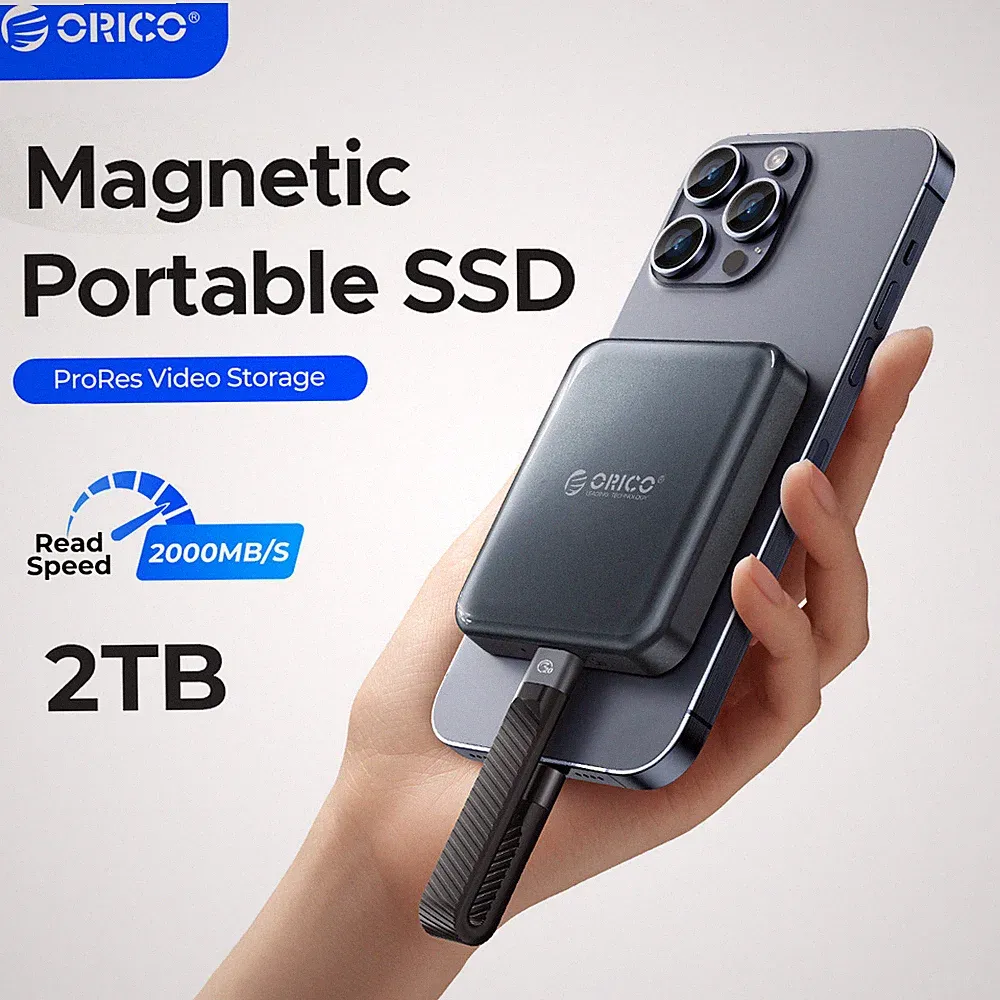 ORICO 2TB Magnetic External SSD 2000MB/s Portable Solid State Drive 4K ProRes